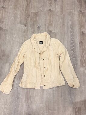 🤍 Vintage 100% Linen Old Navy Button Front Jacket Minimalist Boho Layer